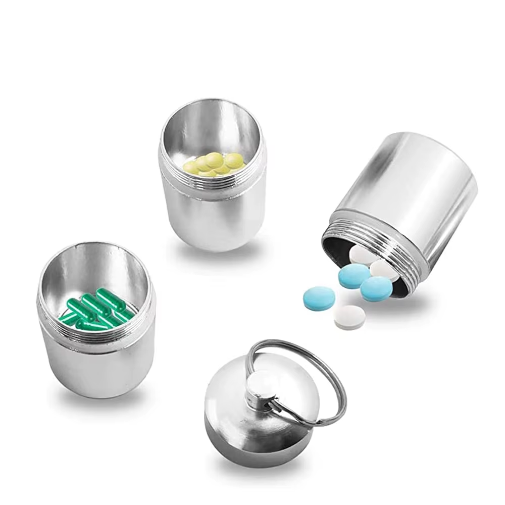 Adjustable Pill Boxes Keychain