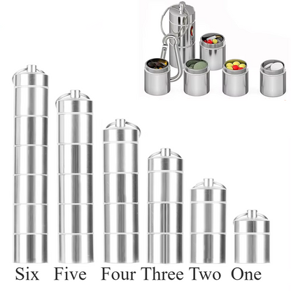 Adjustable Pill Boxes Keychain