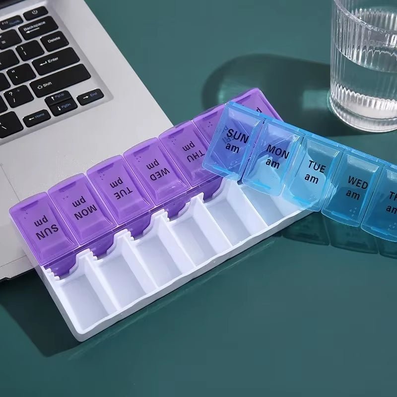 14 Grids 7 Days Weekly Pill Case