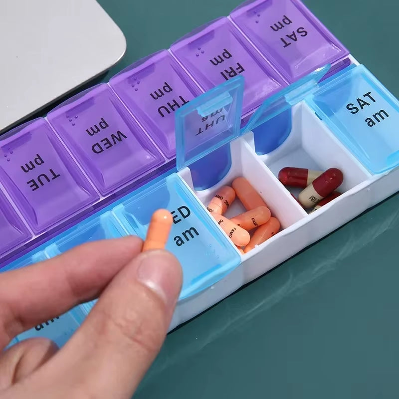 14 Grids 7 Days Weekly Pill Case